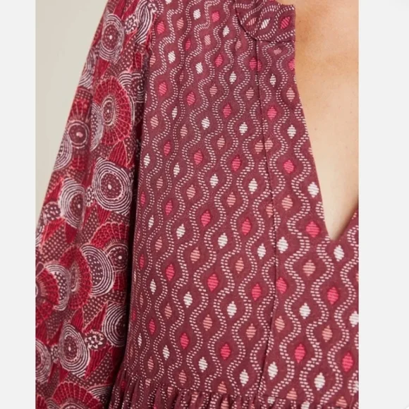 Anthropologie Maeve Patterned Long Sleeve Dress Size Large - Picture 7 of 9